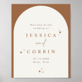 GALA Boho Terracotta Arch Celestial Star Welkom Poster (Voorkant)