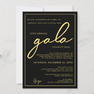 Gala-evenement liefdadigheidsactie Elegant Zwart G Kaart