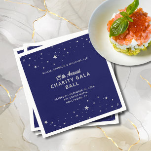 Gala Event Charity Ball Elegant Blauw Zilver Sterr Servet