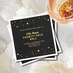 Gala Event Charity Ball Elegante Zwarte Gouden Ste Servet