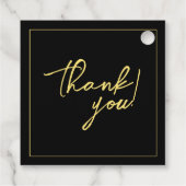 Gala Event Charity Fundraiser Elegant Zwart Goud Bedankjes Labels (Achterkant)