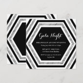 Gala Night Business Functie Zilveren Hexagon Kaart (Voorkant / Achterkant)