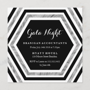 Gala Night Business Function Silver Hexagon Kaart
