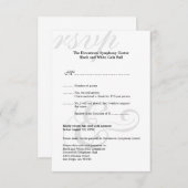 Gala noir & blanc entreprise simple réponse RSVP (Devant / Derrière)