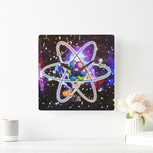 Galactic Atomic Vierkante Klok (Huis)