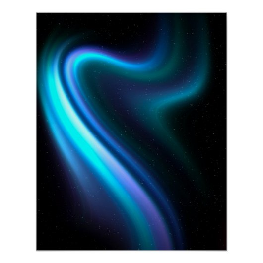 Galactic Aurora Polaris Glossy Poster Perfect Poster (Voorkant)