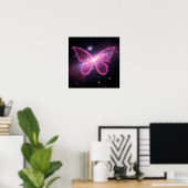 Galactic Butterfly of Light in a Cosmic Sky Poster (Thuiskantoor)