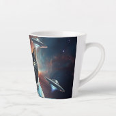Galactic Cat Astronaut Latte Mok (Rechts)