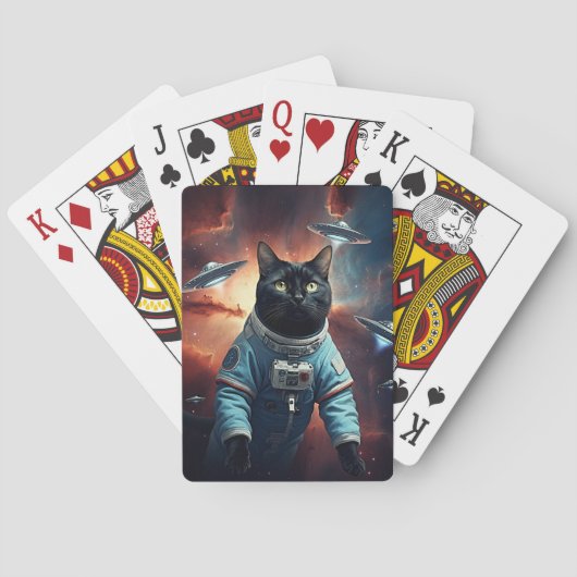 Galactic Cat Astronaut Pokerkaarten (Achterkant)