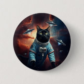 Galactic Cat Astronaut Ronde Button 5,7 Cm (Voorkant)