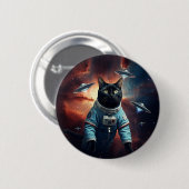 Galactic Cat Astronaut Ronde Button 5,7 Cm (Voorkant /achterkant)