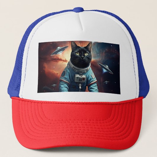 Galactic Cat Astronaut Trucker Pet (Voorkant)