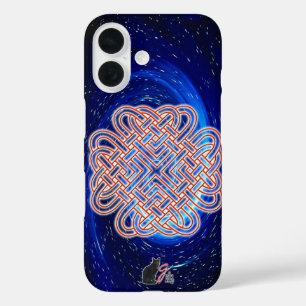 Galactic Celtic Love Knot iPhone 16 Hoesje