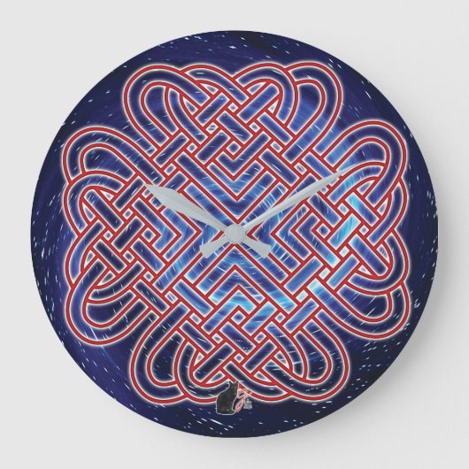 Galactic Celtic Love Knot Grote Klok (Voorkant)