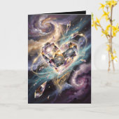 Galactic Crystal Heart Kaart (Gele Bloem)