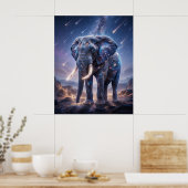 Galactic Elephant Starfall Sky Poster (Keuken)