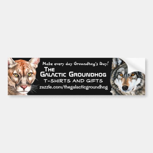 Galactic Groundhog Panther & Wolf Bumpersticker (Voorkant)