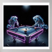 Galactic Pool Night – Astronauts Playing Cosmic Bi Poster (Voorkant)
