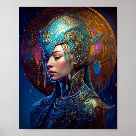 Galactic Queen Science Fiction Fantasy Art Poster (Voorkant)