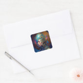 Galactic Queen Science Fiction Fantasy Art Vierkante Sticker (Envelop)