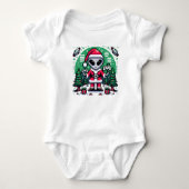Galactic Santa's Game Night: 8-bit Space Christmas Romper (Voorkant)