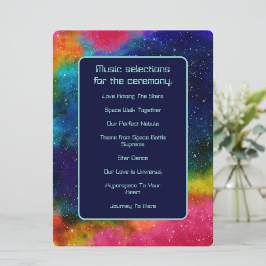 Galactic Sci-Fi Wedding Music-programma Programma (Staand voorkant)