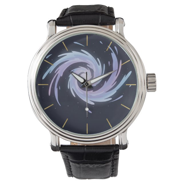 Galactic Spiral Galaxy Watch Cosmic Nebula Space  Horloge (Voorkant)