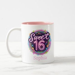 Galactic Sweet 16 - Verjaardag Tweekleurige Koffiemok