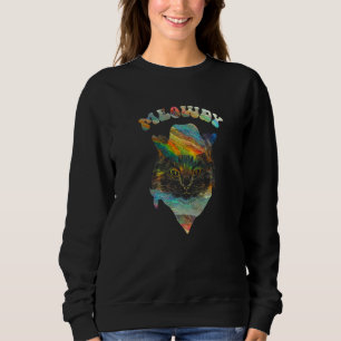 Galactic Tie Dye Meowdy Texas Cat Meme Trui