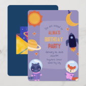 Galactisch kind verjaardagsuitnodiging kaart (Voorkant / Achterkant)