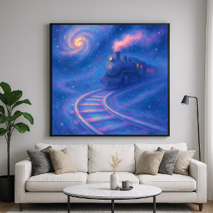 Galactisch spoor - Fantasie kunst in pastelstijl Poster