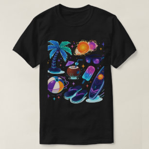 Galactisch Zomer T-Shirt – Futuristische Neon