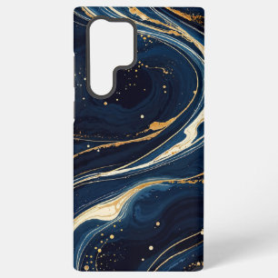 Galactische blauwe en gouden kosmische beweging samsung galaxy hoesje