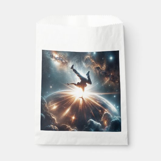 Galactische breakdance explosie in de ruimte bedankzakje (Voorkant)