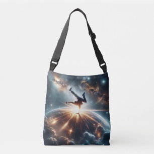 Galactische breakdance explosie in de ruimte crossbody tas