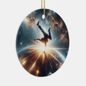 Galactische breakdance explosie in de ruimte keramisch ornament (Rechts)