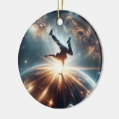 Galactische breakdance explosie in de ruimte keramisch ornament (Links)