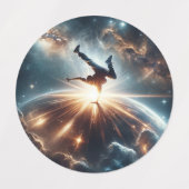 Galactische breakdance explosie in de ruimte labels (Design 1)