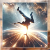 Galactische breakdance explosie in de ruimte raamsticker (Vel 2)