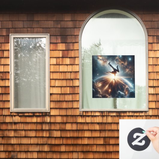 Galactische breakdance explosie in de ruimte raamsticker (Huis Raam)