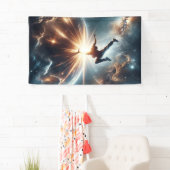 Galactische breakdance explosie in de ruimte spandoek (Insitu)