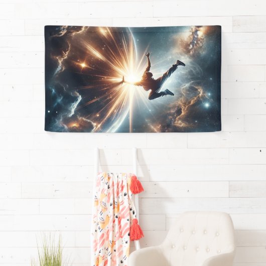 Galactische breakdance explosie in de ruimte spandoek (Insitu)