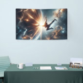 Galactische breakdance explosie in de ruimte spandoek (Beurs)