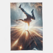 Galactische breakdance explosie in de ruimte theedoek (Verticaal)