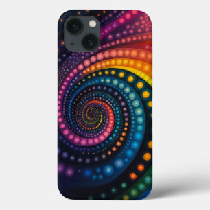 Galactische Cosmic Rainbow Swirl Stippen Galaxy iPhone 13 Hoesje