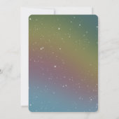 Galactische gedempte regenboog bruiloft uitnodigin kaart (Achterkant)