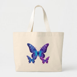 🌌 Galactische gloed vlinders 🌌 Grote Tote Bag