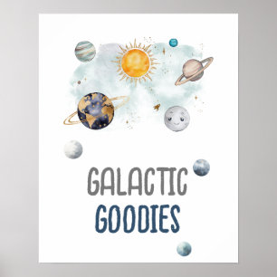 Galactische Goodies Galaxy Outer Space Verjaardag Poster
