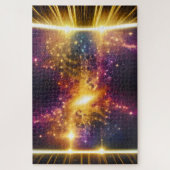 Galactische Paarse Roze Blauw Shining Star Afmetin Legpuzzel (Verticaal)