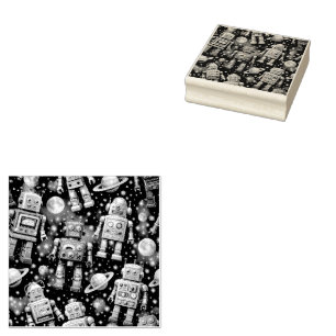 Galactische robot exploratie kosmos 	rubberstempel